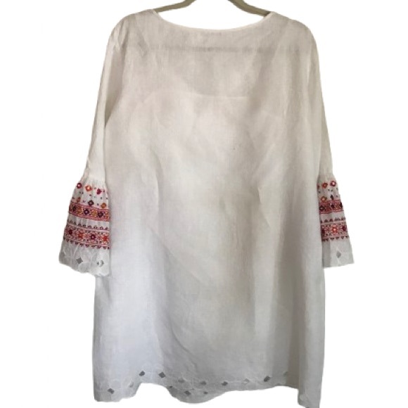 Club Monaco Gustavah Embroidered Linen Dress with Slip - Size M‎ - Picture 4 of 5